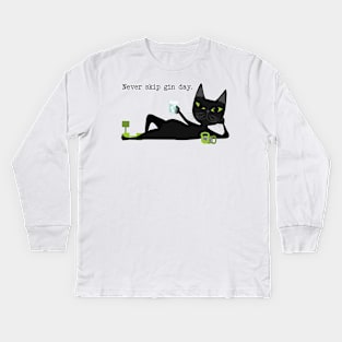 Never skip gin day Kids Long Sleeve T-Shirt